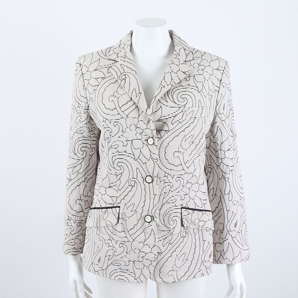 Vintage Etro Milano Chic Cream Patterned Women's Blazer